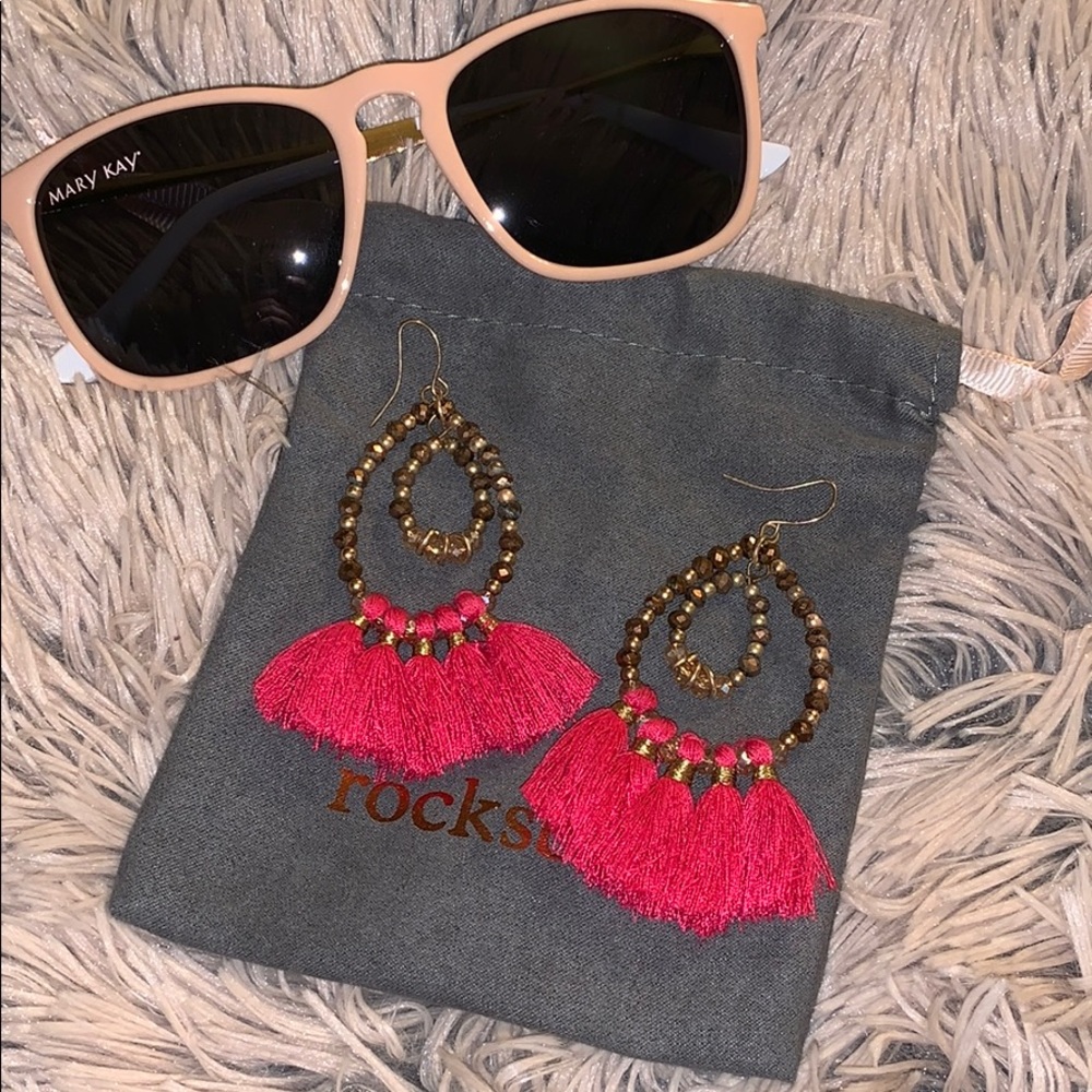Hot pink Tassel earrings